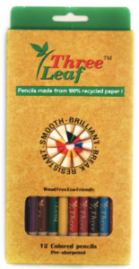 Three Leaf Recycled Newspaper Colored Pencils