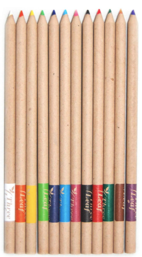 Three Leaf Recycled Newspaper Colored Pencils